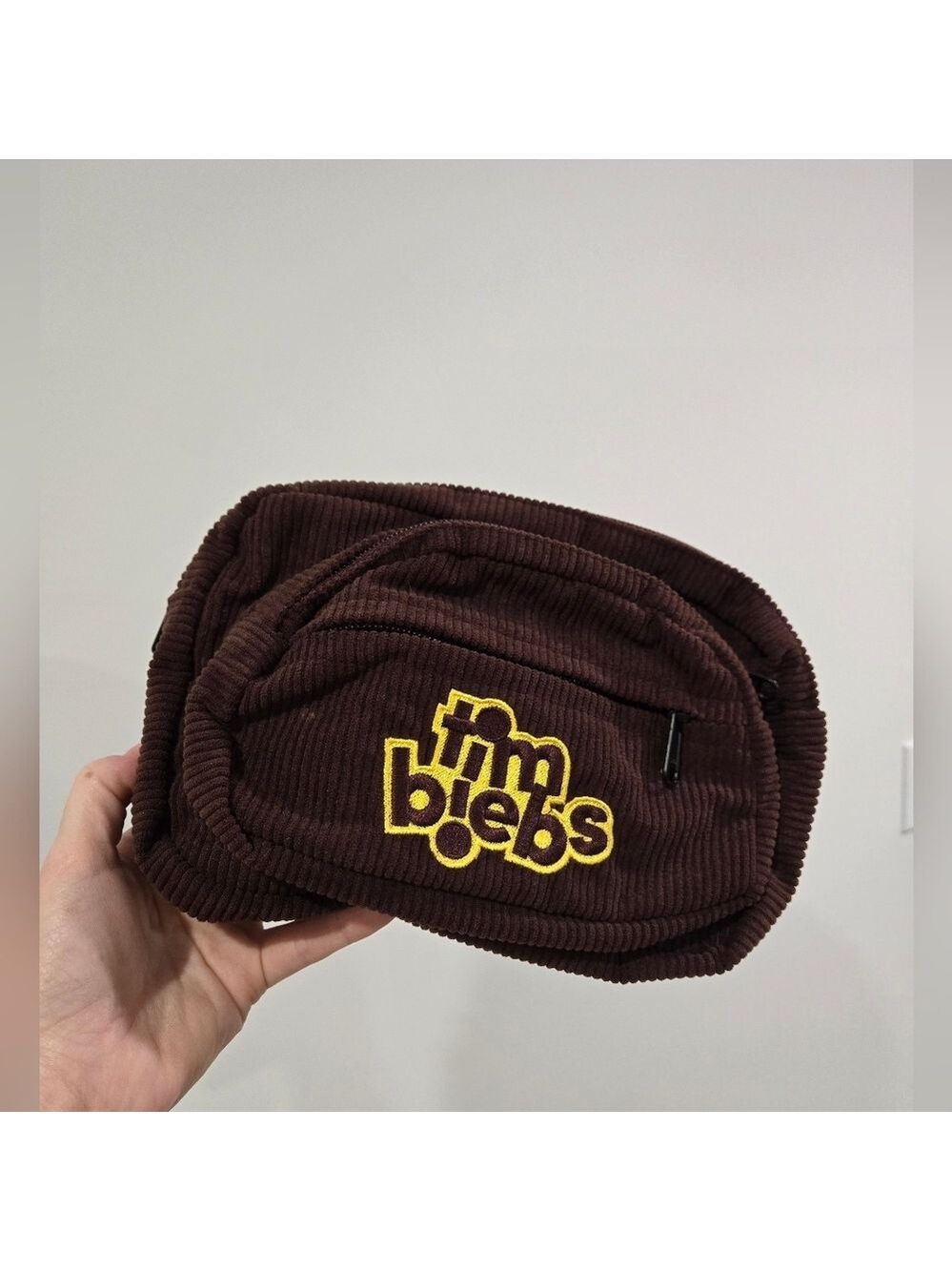 NWOT Tim Horton's X Justin Bieber Tim Biebs Corduroy Fanny Pack